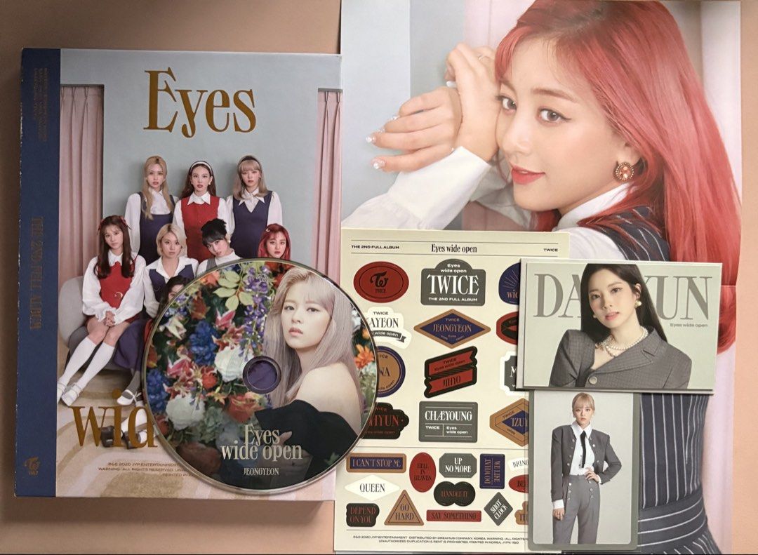 TWICE - Eyes Wide Open Album (Category: CDs & DVDs) located in Manila. Submitted by f910442564627ed1aa8c36a637b730 (Listing ID 1462570587, Image 2). Description: TWICE Unsealed EYES WIDE OPEN Album inclusions on the pic 180ea PAYO dm me if inch ty ! .