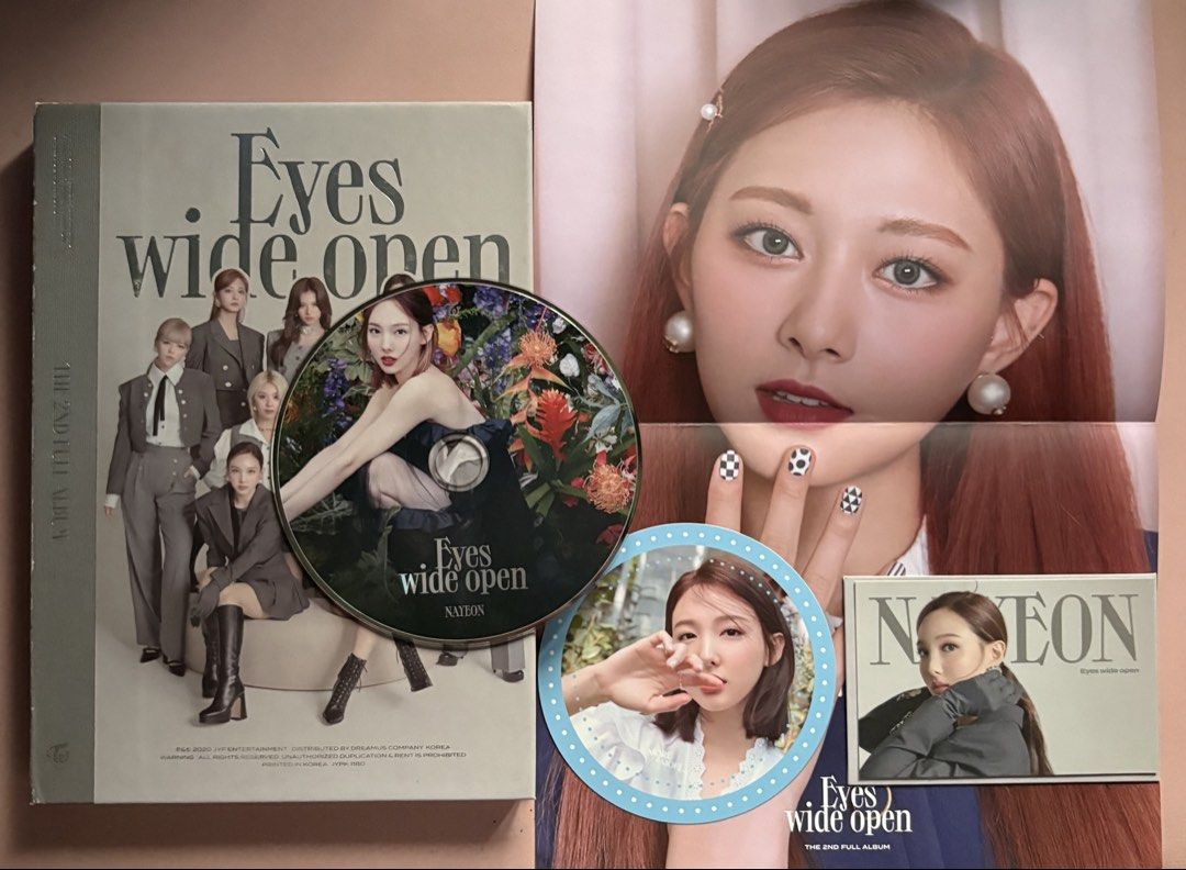 TWICE - Eyes Wide Open Album (Category: CDs & DVDs) located in Manila. Submitted by f910442564627ed1aa8c36a637b730 (Listing ID 1462570587, Image 1). Description: TWICE Unsealed EYES WIDE OPEN Album inclusions on the pic 180ea PAYO dm me if inch ty ! .