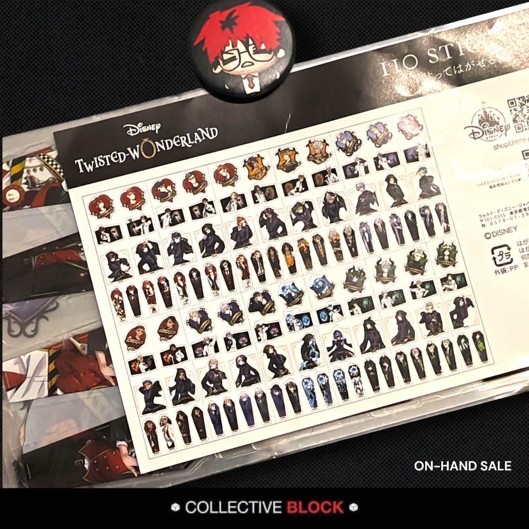 Twisted Wonderland Assorted 110 pcs Sticker Set (Category: Craft Supplies & Tools) located in Manila. Submitted by collectiveblockph (Listing ID 1462633749, Image 1). Description: ❗Pm for more questions 📍Mode of Payment - Gcash - Maya 📍Mode of Delivery - JnT - GGX - SDD 𝗖𝗵𝗲𝗰𝗸 𝘂𝘀 𝗼𝘂𝘁 𝗮𝘁 🔵 𝗮𝗽𝗽 𝗼𝗿 𝗼𝘂𝗿 𝘄𝗲𝗯𝘀𝗶𝘁𝗲 [ https://collectiveblockph.com/ ] 𝗳𝗼𝗿 𝗽𝗿𝗲-𝗼𝗿𝗱𝗲𝗿𝘀 𝗮𝗻𝗱 𝗼𝘁𝗵𝗲𝗿 𝗼𝗻𝗵𝗮𝗻𝗱 𝗶𝘁𝗲𝗺𝘀!.
