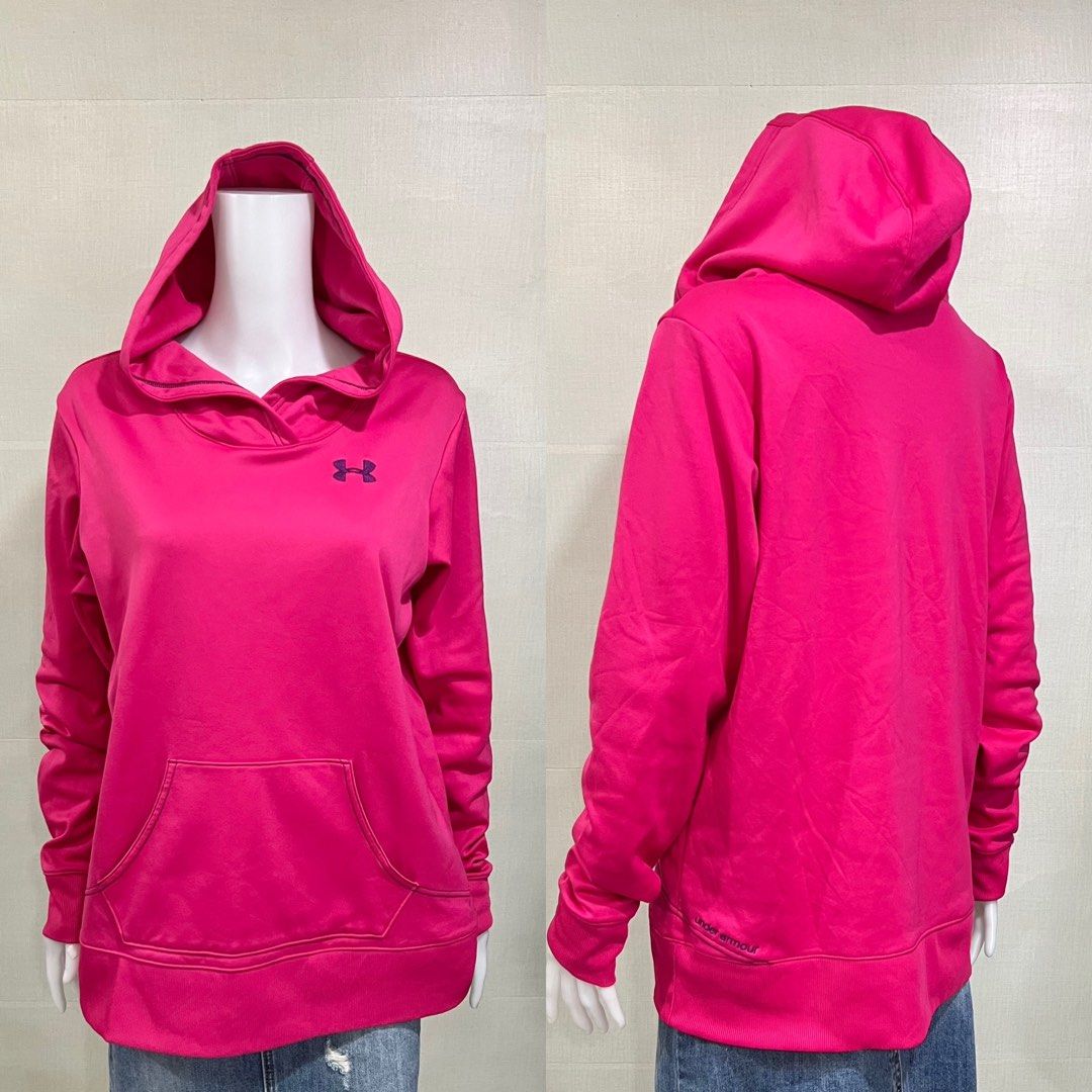 Under Armour Hot Pink Hoodie (Category: Coats, Jackets and Outerwear) located in Cebu City. Submitted by kei.flmn (Listing ID 1462447357, Image 2). Description: 📌PLEASE READ BEFORE MAKING AN OFFER Excellent Condition (No issues) Size:Fits XL - [x] Flat Lay Measurements (in inches): - [x] Bust: 42” - [x] Length Reference: Mannequin Height : 5’4” (First-come, first-served basis) Due to an increased number of joy reservers and fake buyers, offers w