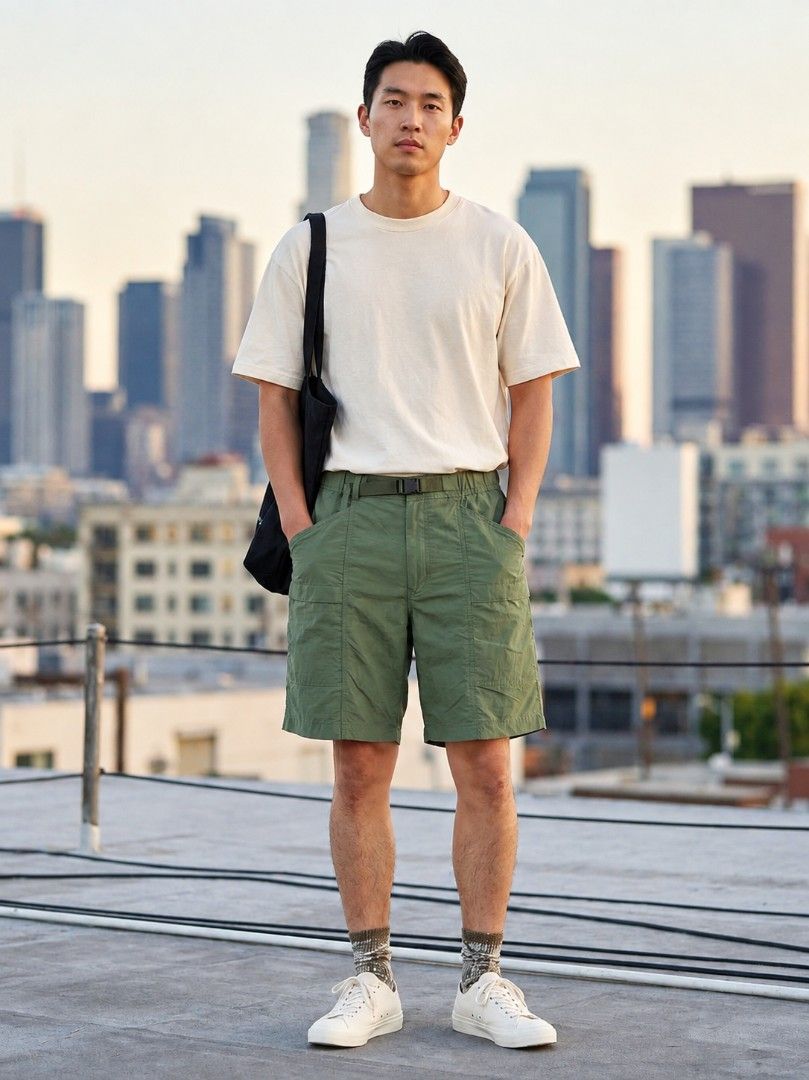 Uniqlo geared shorts (Category: Activewear) located in Manila. Submitted by brightcloud_25 (Listing ID 1462630464, Image 2). Description: Uniqlo Geared shorts (olive / army 🪖 green) Size medium Fit 32 up to 34 Length 19 Excellent condition 650 + sf.