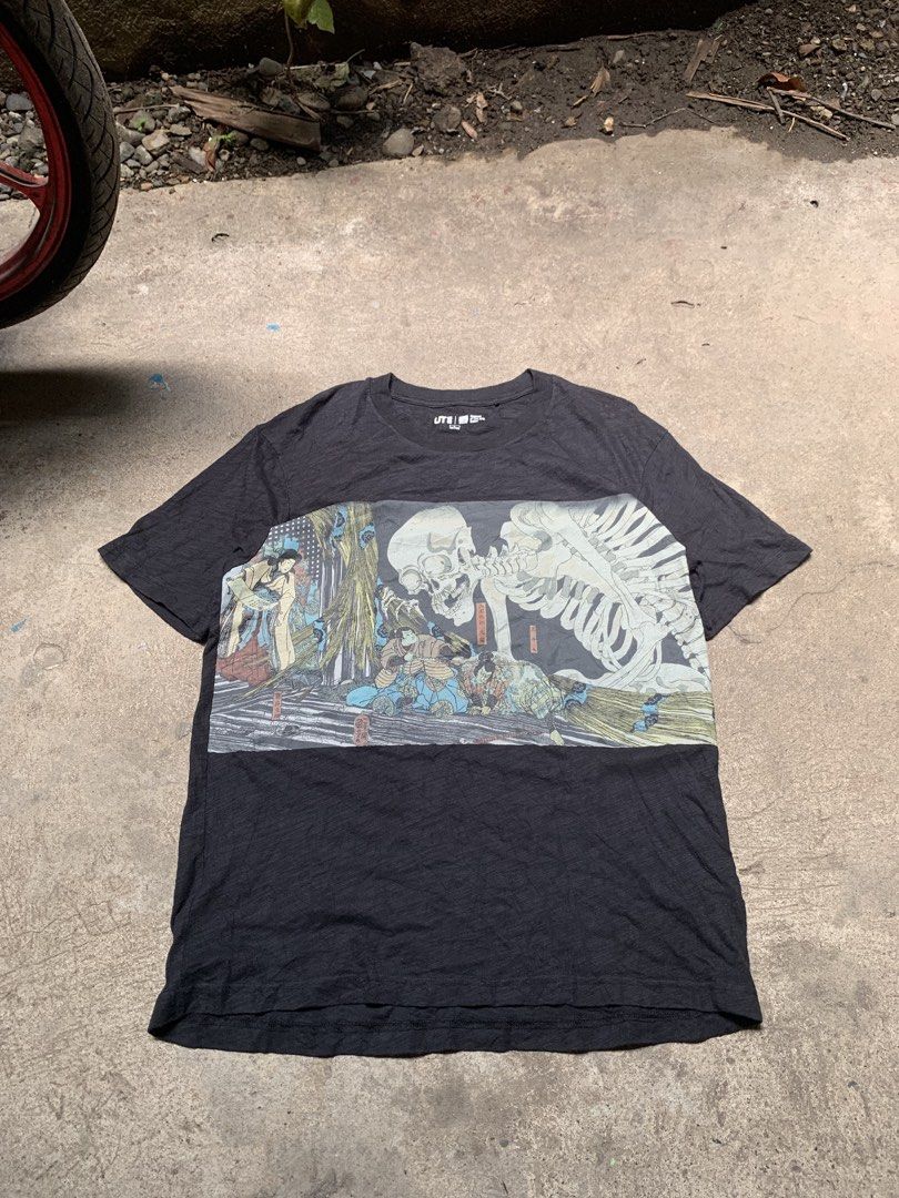 Uniqlo x MFA (Category: Tshirts & Polo Shirts ) located in Roxas City. Submitted by vaultcultureco. (Listing ID 1462637089, Image 3). Description: - Brand: Uniqlo UT - Collaboration: Museum of Fine Arts Boston (MFA) - Size: L (Chest 96-104cm) - Material: 100% Cotton - Design: Artistic print with skeleton and Japanese figures - Color: Black - Condition: Excellent (Layered Condition 4).