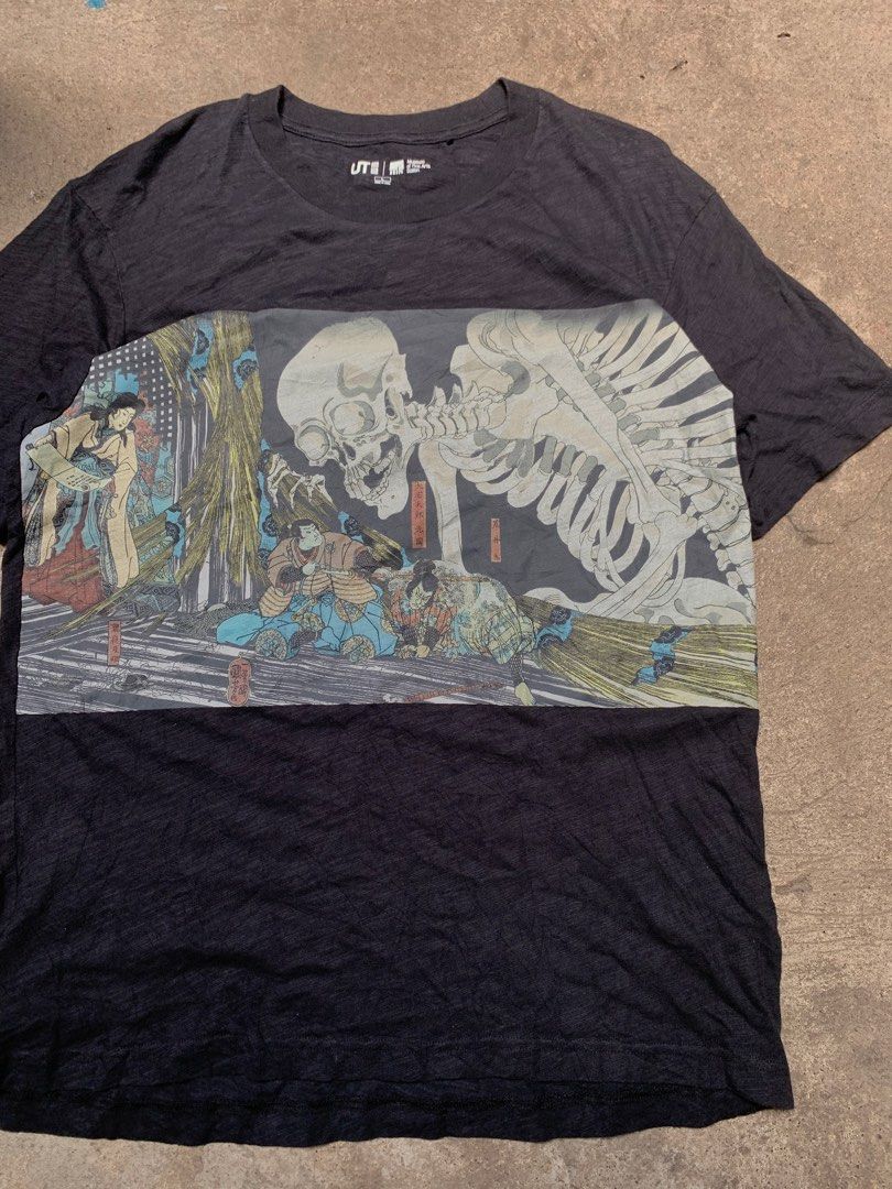 Uniqlo x MFA (Category: Tshirts & Polo Shirts ) located in Roxas City. Submitted by vaultcultureco. (Listing ID 1462637089, Image 2). Description: - Brand: Uniqlo UT - Collaboration: Museum of Fine Arts Boston (MFA) - Size: L (Chest 96-104cm) - Material: 100% Cotton - Design: Artistic print with skeleton and Japanese figures - Color: Black - Condition: Excellent (Layered Condition 4).