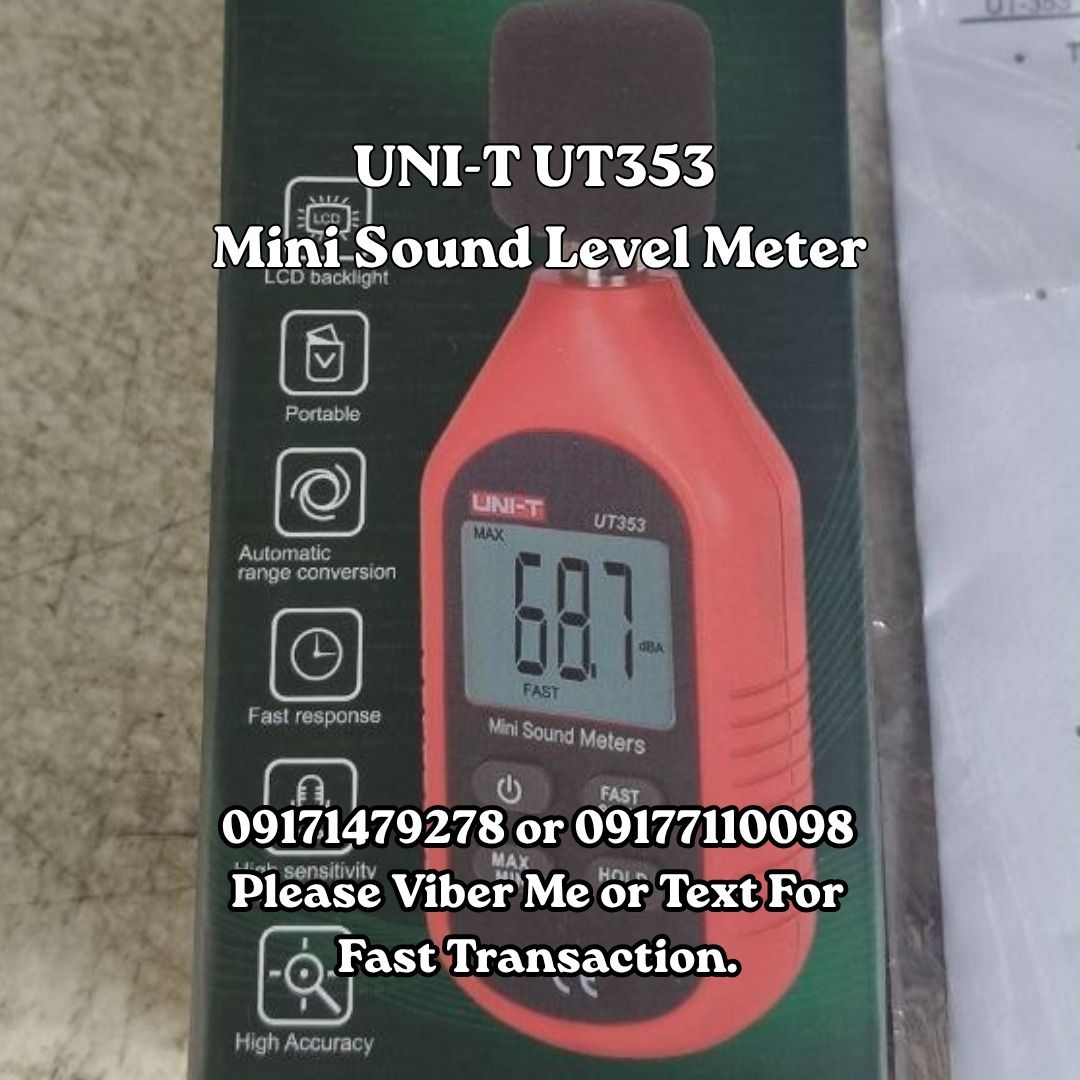 UNI-T UT353 Mini Sound Level Meter (Category: Home Improvement Tools & Accessories) located in Manila. Submitted by 09171479278_elsie. (Listing ID 1462493628, Image 1). Description: UNI-T UT353 Mini Sound Level Meter.