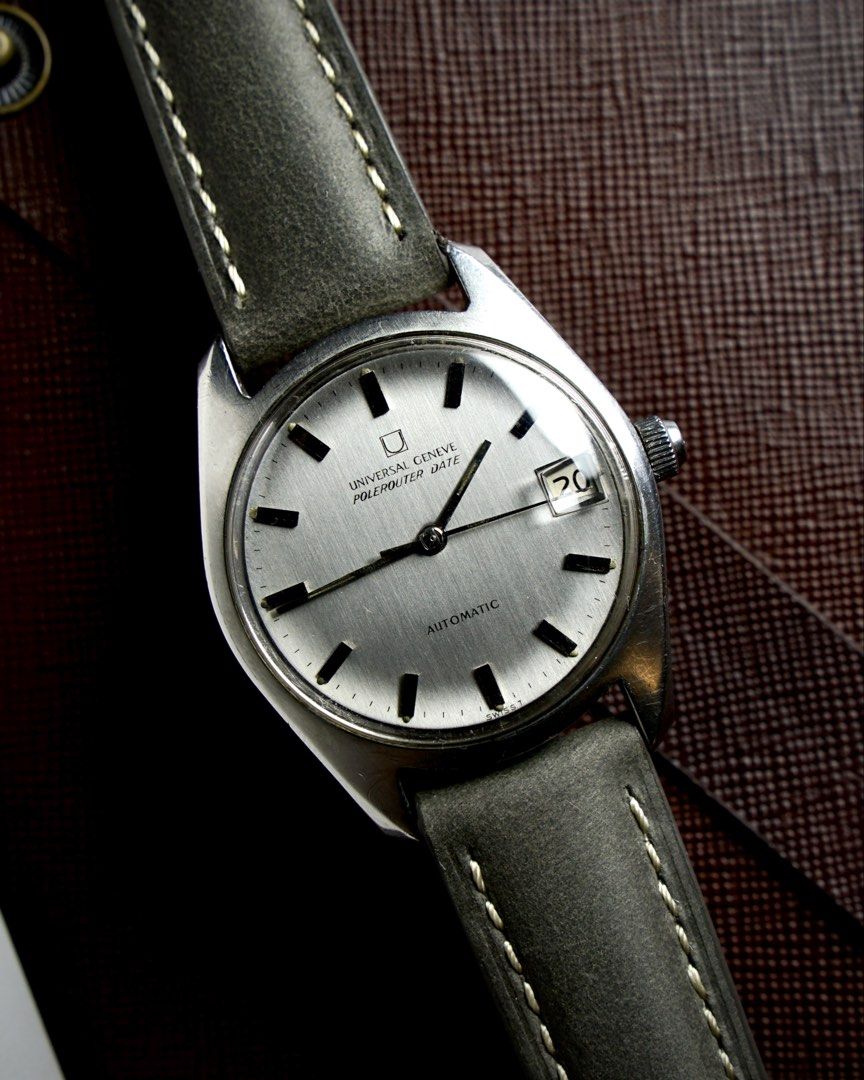 Universal Geneve Polerouter Date 869115/05 (Category: Men's Watches) located in Mandaluyong City. Submitted by watchcraftph (Listing ID 1462518453, Image 2). Description: ❗️For Sale ❗️ [ON HAND] Universal Geneve Polerouter Date Vintage Watch Year: 1966 Reference: 869115/05 Genuine Pre-owned Vintage Watch Spec Sheet: ✔️35mm stainless steel case ✔️43.6mm lug to lug ✔️UG cal 1-69 microtor automatic ✔️AM leather strap ✔️Swiss made Watch and replaceme