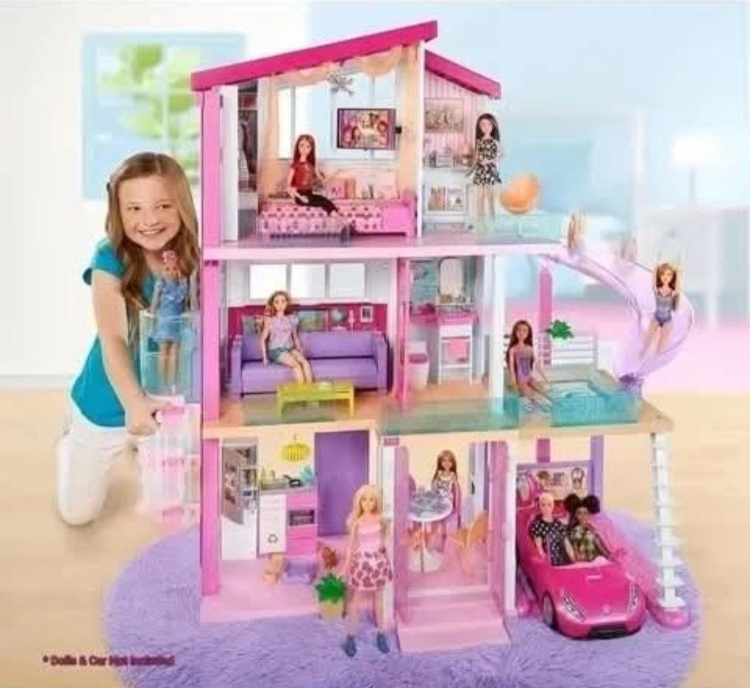 US Barbie Dreamhouse for only 17k! (Category: Kids Toys) located in Makati City. Submitted by brandedshopoffers (Listing ID 1462487025, Image 2). Description: US Barbie Dreamhouse for only 15k! 10pcs Barbie dolls and 1 PC Ken doll some other Barbie's accessories included here like groceries and many more. Note: this pre-loved but still like new as is condition actual photos posted already kindly check them. your kids will surely love this 💗.