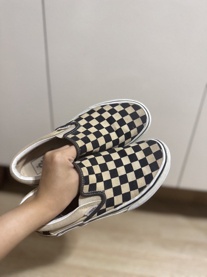 Vans Checkerboard Slip-On Shoes (Category: Sneakers) located in Rizal. Submitted by faven419 (Listing ID 1462575400, Image 3). Description: - Classic Vans checkerboard slip-on shoes - Black and tan checkered pattern - White sole - Easy slip-on design - Iconic Vans logo on heel tab - Ideal for casual outings and streetwear.