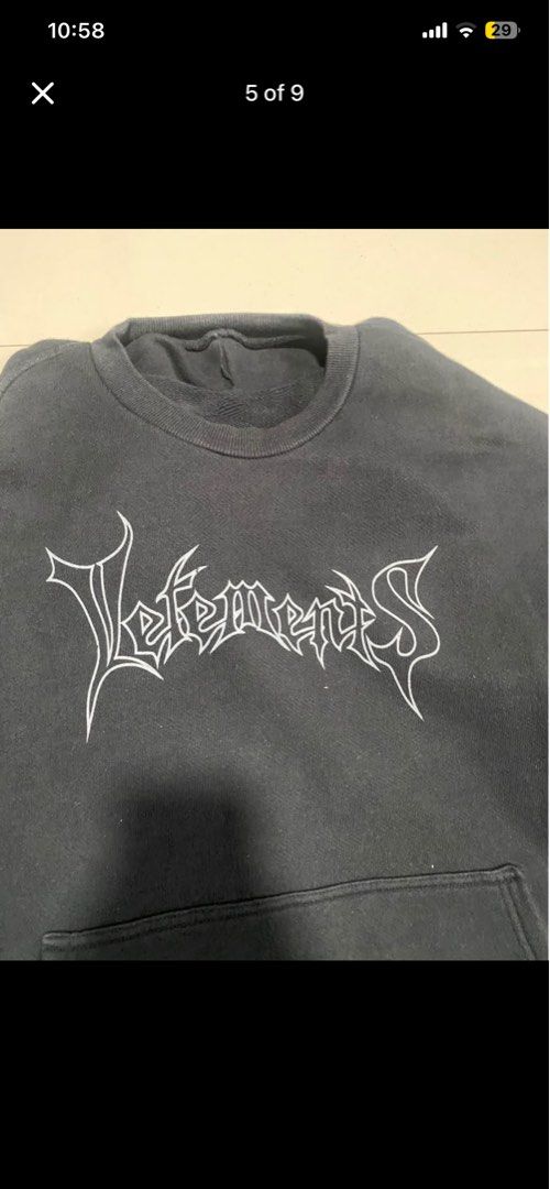 Vetements Hoodie (Category: Hoodies) located in Baguio. Submitted by yunothewizardking (Listing ID 1462462201, Image 1). Description: - Classic black Vetements hoodie - Features iconic Vetements logo on the front - Embroidered Vetements text on the hood - Convenient front pocket - Ideal for everyday casual wear.