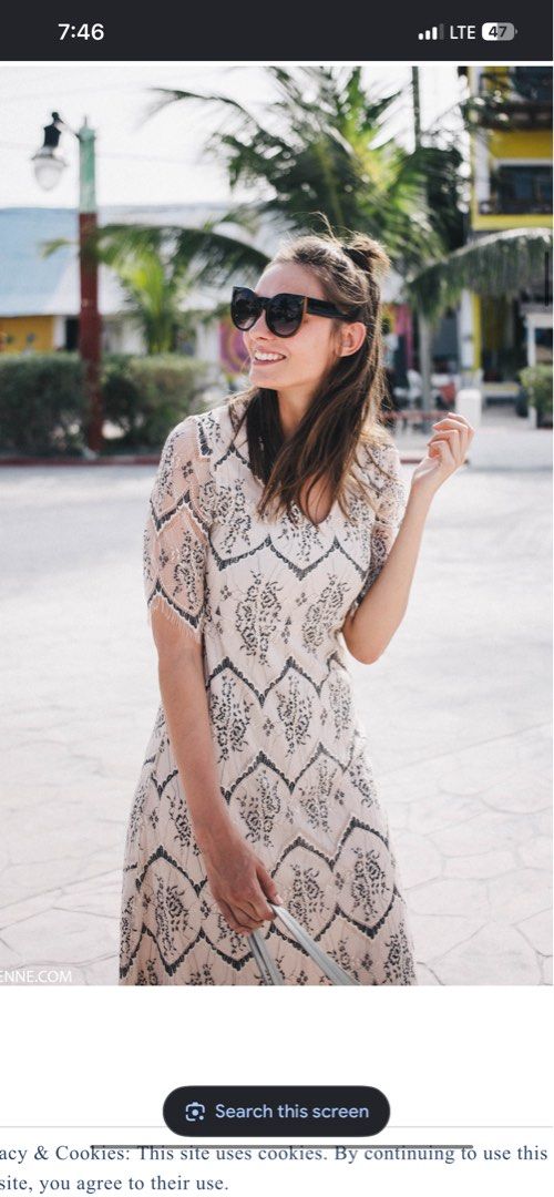 VILA Clothes Lace Midi Dress (Category: Dresses) located in Cabanatuan. Submitted by lovelyaly (Listing ID 1462583757, Image 3). Description: - Beige lace midi dress - 28-30waist, 56in length (semi stretch lace fabric) - V-neckline - Side zipper closure .