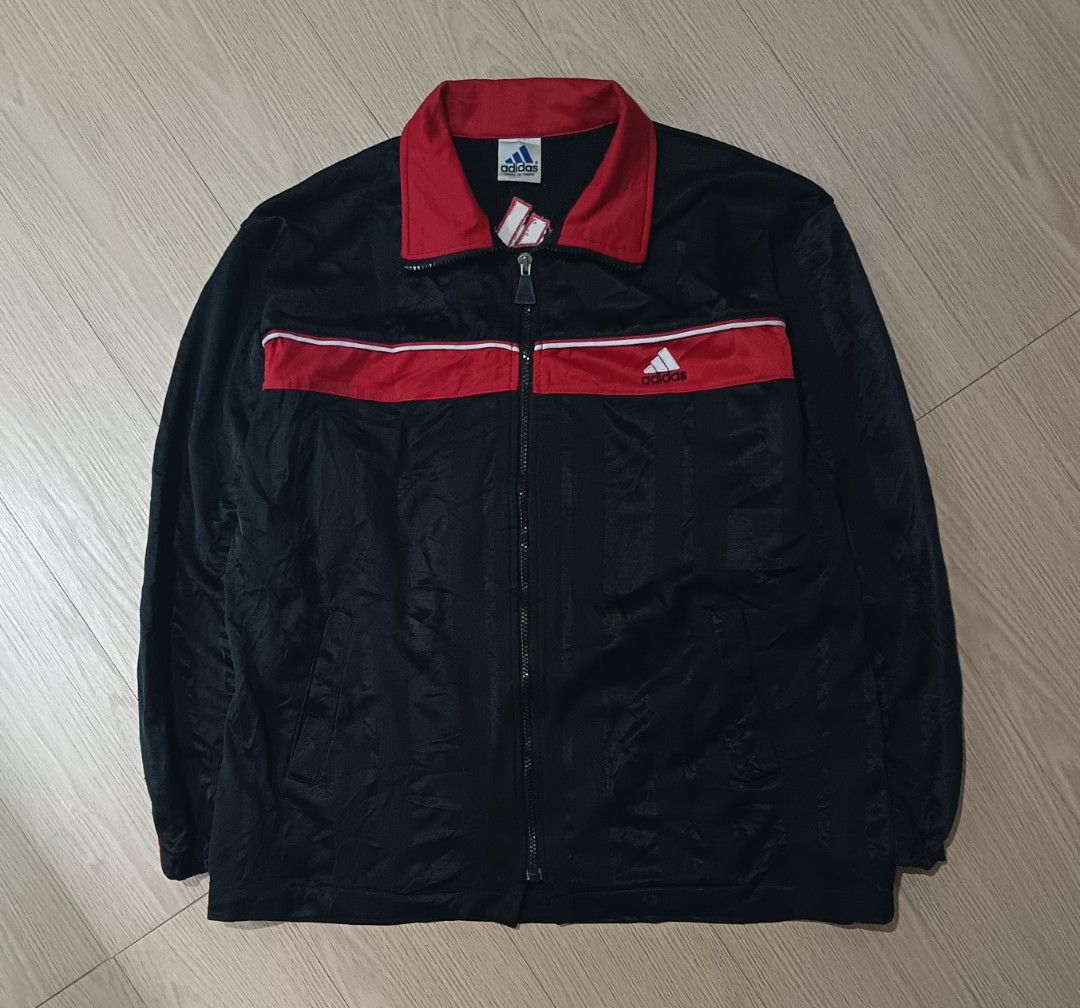VINTAGE ADIDAS TRACK JACKET WITH BACK DETAILS (Category: Coats, Jackets and Outerwear) located in Cavite. Submitted by marcuz.lifestyle (Listing ID 1462621980, Image 1). Description: SIZE:MEDIUM ON TAG WIDTH:22.5 LENGTH:26.5 VERRYGOOD CONDITION COLOR RATE:9.5/10 MOP:GCASH DELIVERY COURIER:JNT LOCATION:IMUS CAVITE.