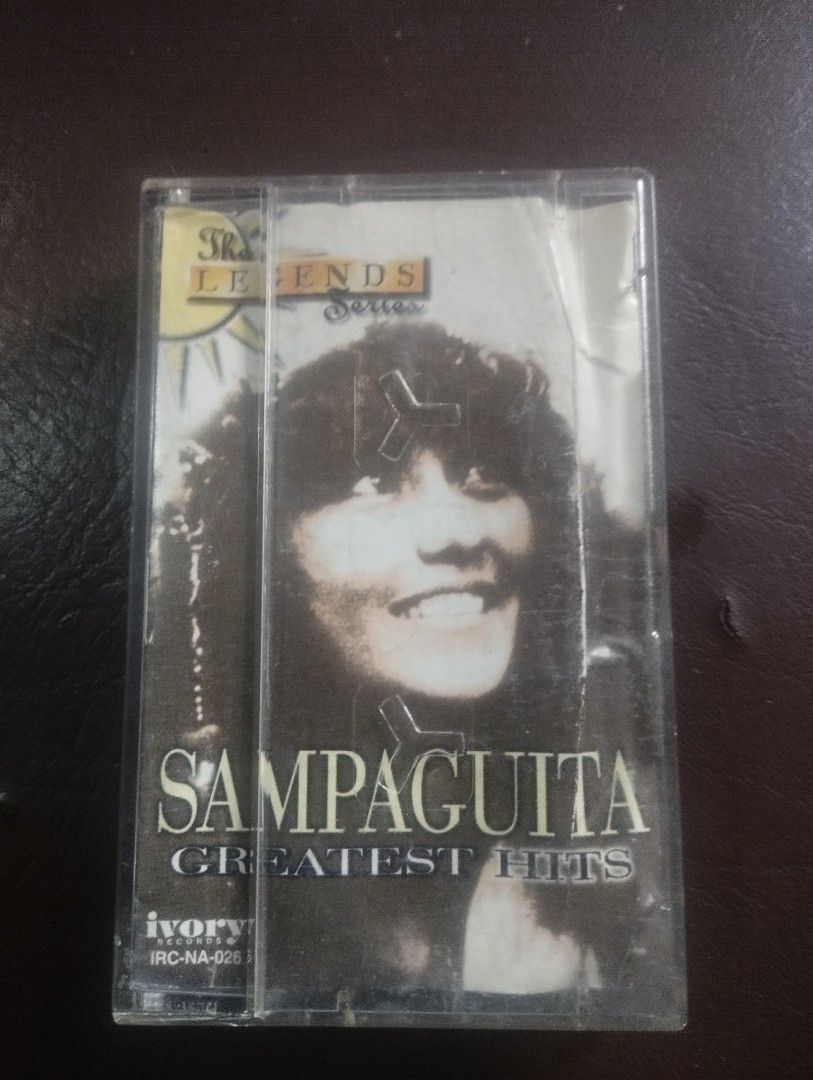 VINTAGE SAMPAGUITA CASSETTE TAPE (Category: CDs & DVDs) located in Mandaluyong City. Submitted by LEATHERFACE (Listing ID 1462477694, Image 1). Description: - Sampaguita Greatest Hits cassette tape - From The Legends Series - Features OPM classics: 'Sa D'yos Laging Lagan', 'Ikaw Pa Rin', 'Babalik Sayu' - Includes 'Noy Na Lasi - Sampaguita's Theme' - Released by Ivory Music - Ideal for collectors of OPM classics.
