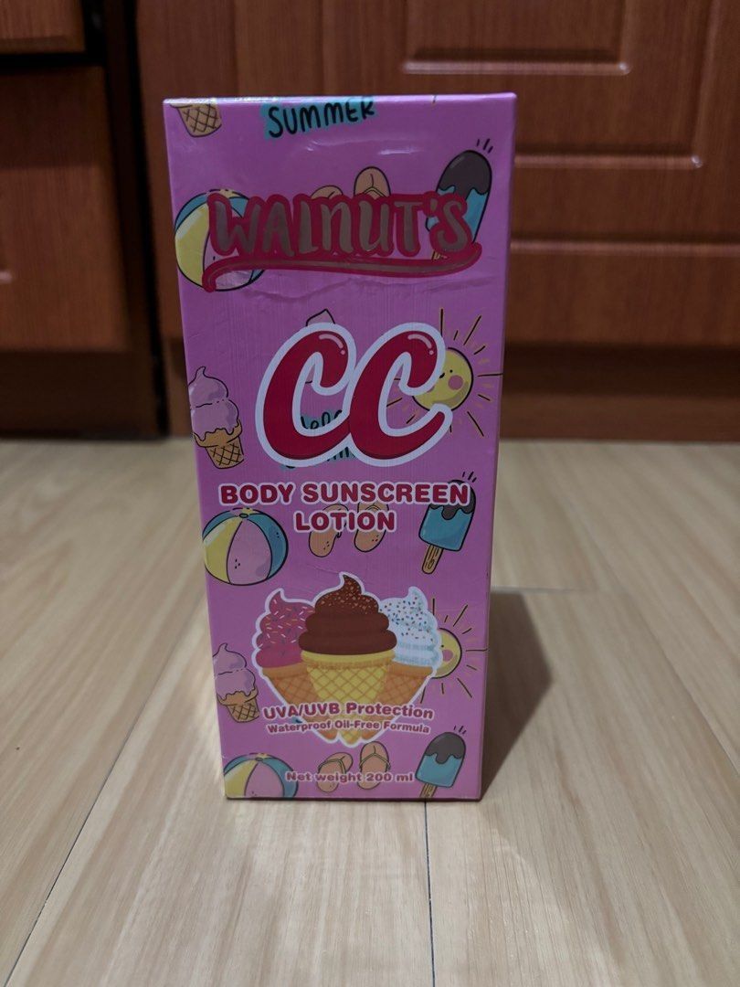 Walnut's CC Body Sunscreen Lotion 200ml (Category: Body Care) located in Quezon City. Submitted by garagesale2026 (Listing ID 1462450341, Image 1). Description: - Brand new - Thailand Brand - Waterproof Oil-Free Formula - Expiration: March 27, 2027.