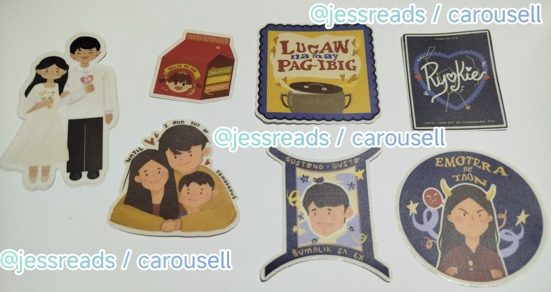 Wattpad Merch / Ynativity Stories (Category: Art & Prints) located in Dasmarinas. Submitted by jessreads (Listing ID 1462572253, Image 1). Description: - Collection of art and stickers merch from Ynativity Stories - Featuring characters from Fleeting Moments, The Art of Kissing Back, and Hamartia Series - ryokie, seanniecholo, addiesel, mirae lim - Minimum of Php 50 each - Selling only for a minimum of 5 items per purchase (anecdote ahead!!) this