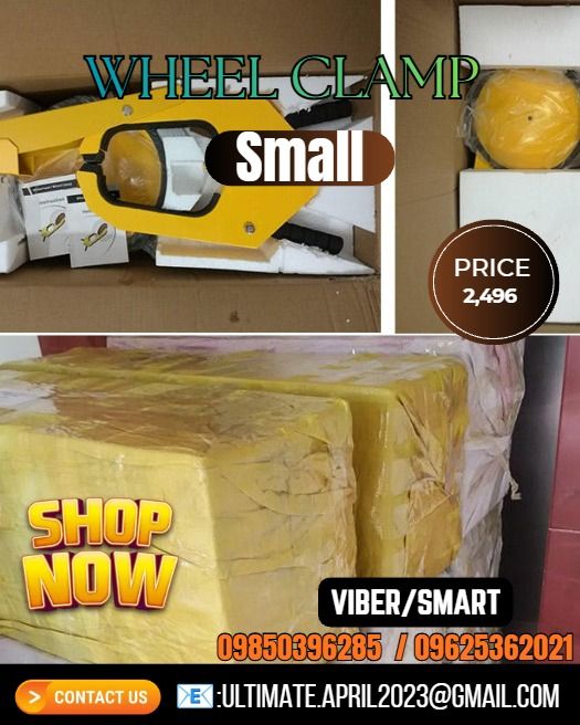 Wheel Clamp Small For Sale (Category: Looking For) located in Pasig City. Submitted by akiramckency (Listing ID 1462560162, Image 1). Description: 🌏 WE DELIVER NATIONWIDE🌏 👉 FOR ORDER 👉 Send Us message Bellow👇 👇 👇 ✨ Terms Of Payment: ✨ 50% Downpayment and ✨ 50% Upon pick up / Deliver 📍 LOCATED IN PASIG CITY.