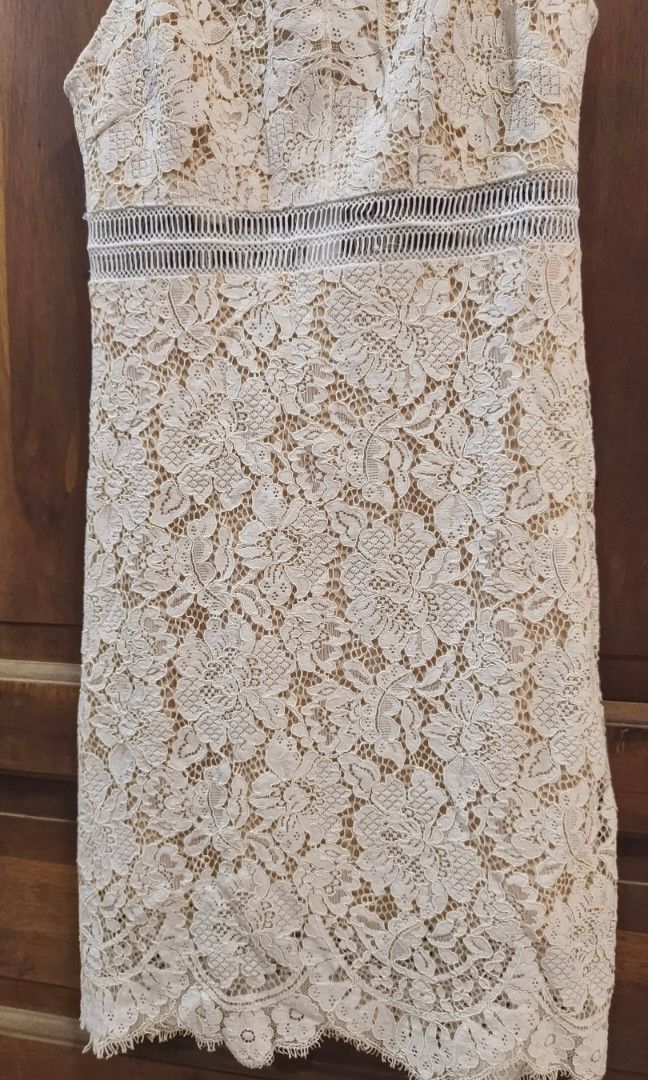 White Lace Mini Dress (Category: Dresses) located in Cainta. Submitted by shaye_declutters (Listing ID 1462508626, Image 3). Description: unused, a little tight on me super pretty and feminine! with lining l: ‎34" b: ‎28-30" w: ‎25-26" loc: cainta/makati.