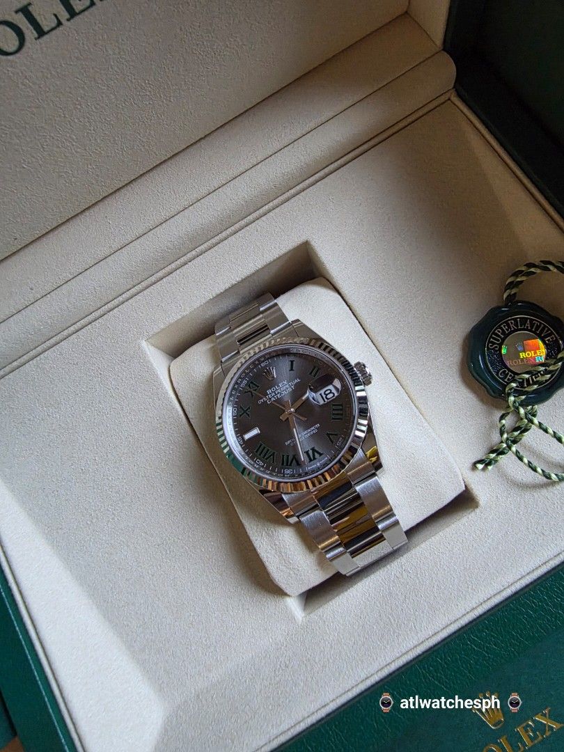 WIMBLEDON 36 🎾 DATE-JUST (Category: Luxury Watches) located in Taguig. Submitted by atlwatchesph (Listing ID 1462517674, Image 1). Description: 🎾 2026 DATE-JUST 36 🎾 MODEL 126234 WIMBLEDON 🎾 FLUTTED WHITEGOLD BEZEL & SPORTY OYSTER BRACELET 🎾 PERFECT UNI SEX WATCH 🎾 COMPLETE SET BRAND NEW 2026 🇵🇭🏷 757,000.00 ⌚️ Watch posted is available & in stock 🤝 📲 Posted price Slightly negotiable. For serious inquiries- please message me directly fo