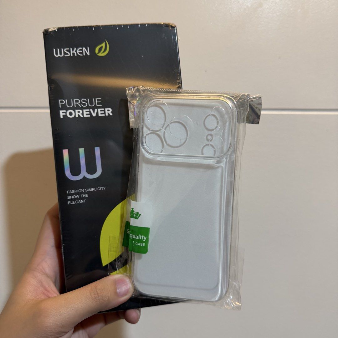 WSKEN iPhone 17 pro tempered glass + case (Category: Cases & Sleeves) located in Paranaque City. Submitted by budgetmealz (Listing ID 1462547283, Image 1). Description: rfs: Duplicate order New and sealed.