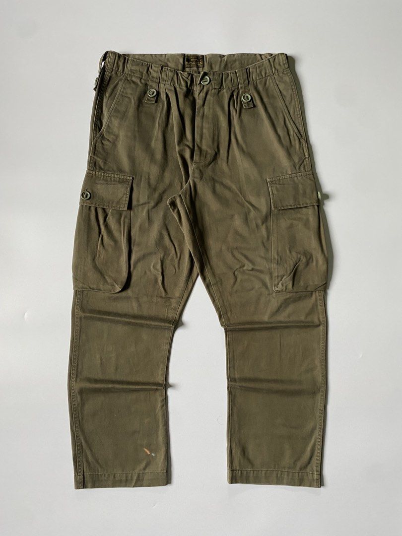 WTAPS Jungle Stock Cargo Trouser (Category: Trousers) located in Baguio. Submitted by the_gunstore (Listing ID 1462624506, Image 1). Description: Size tagged: 3 Issue: Minimal Stain Waistline:17.5(35) Full Length:38 Thigh:12 Leg Opening:7.5 Inseam:27.5 Knee:9 Front Rise:11.
