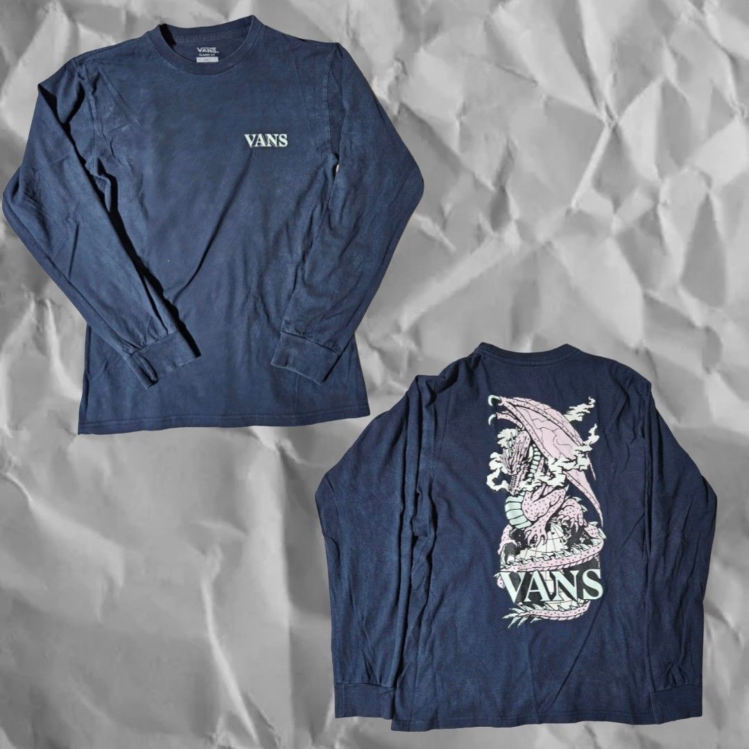 Y2K Vans Long Sleeve Affliction Vibes (Category: Tshirts & Polo Shirts ) located in Davao. Submitted by mindanao.thrifts (Listing ID 1462630294, Image 1). Description: 26 Length 18 Width Issue: Faded Be Mindful This Is Thrifted..