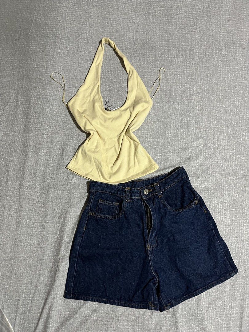 Yellow Halter Top (Category: Sets or Coordinates) located in Manila. Submitted by az0r_ (Listing ID 1462502796, Image 2). Description: - Cute yellow ribbed halter top - Ties at the back.