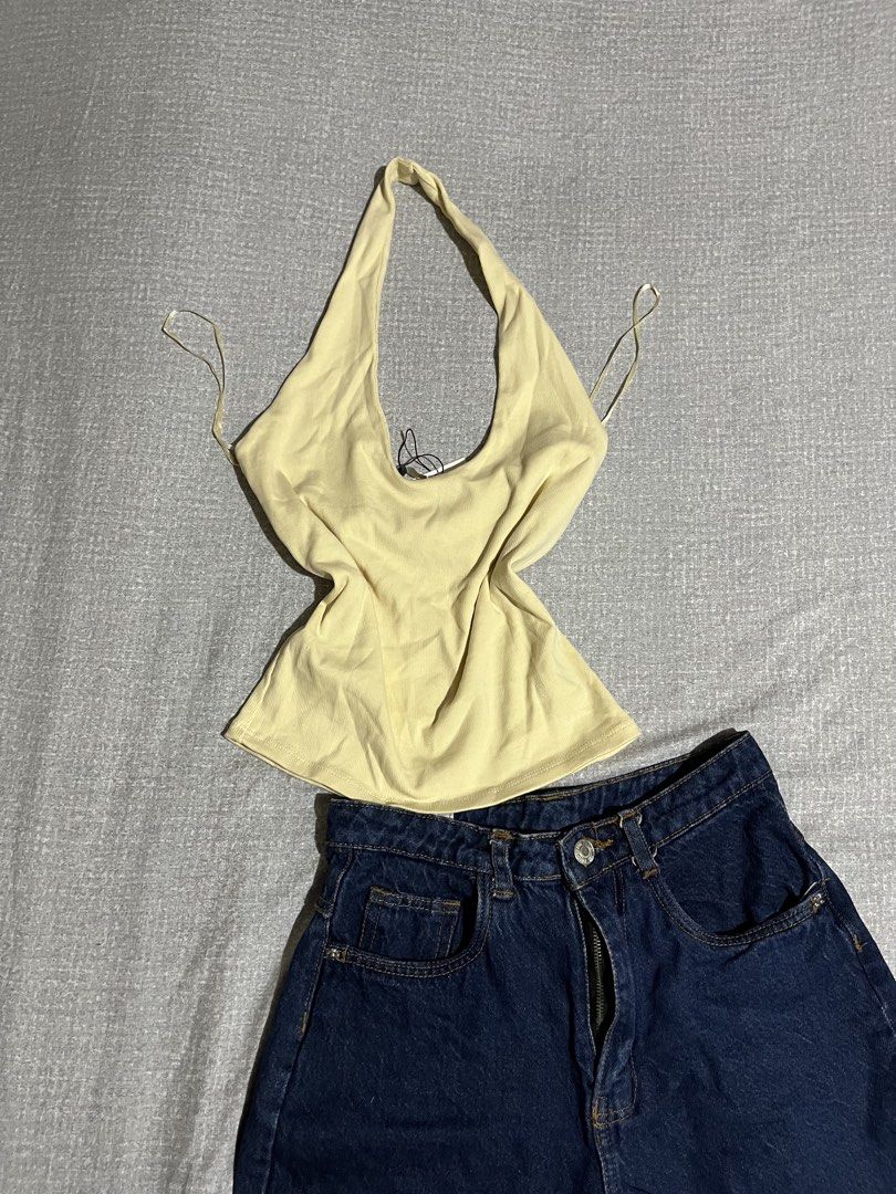 Yellow Halter Top (Category: Sets or Coordinates) located in Manila. Submitted by az0r_ (Listing ID 1462502796, Image 1). Description: - Cute yellow ribbed halter top - Ties at the back.