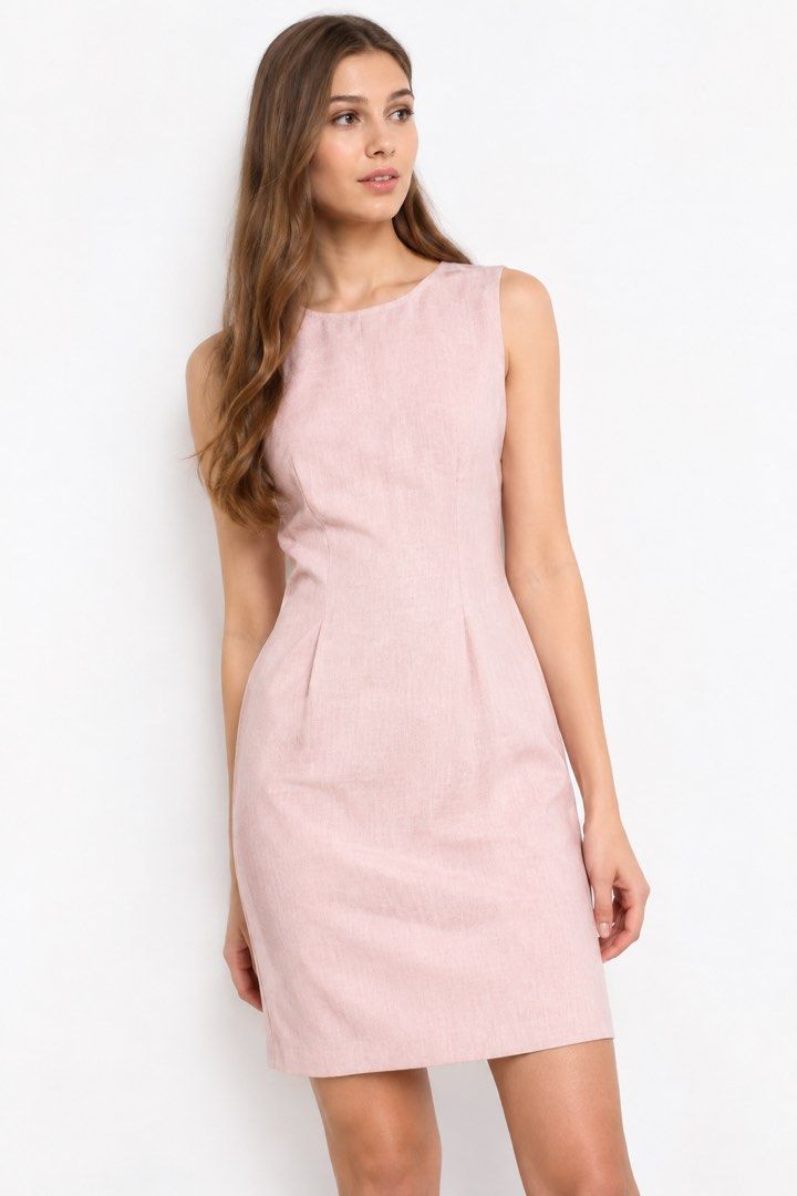 Zalora Pink Sheath Dress (Category: Dresses) located in Manila. Submitted by goodthingspreloved.92 (Listing ID 1462615030, Image 1). Description: - Very Flattering Fit! ( even for someone with no hips); gives curves - Back zipper closure Bust 88cm Waist 75 Hips 98cm.
