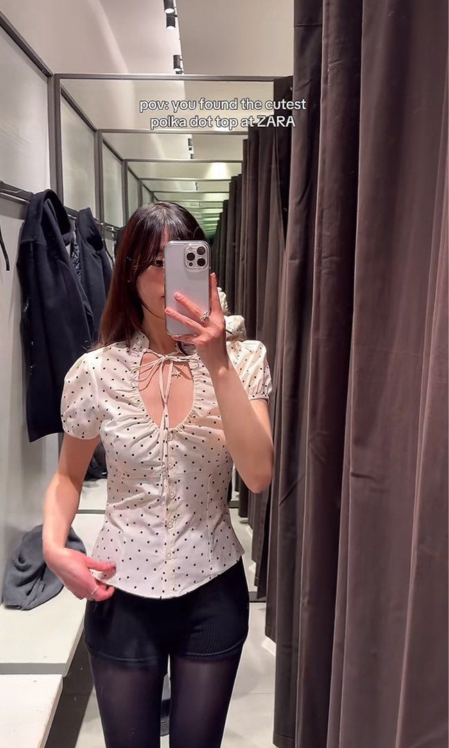 ♦️ONHAND♦️ ZARA Poplin Tie Top (Category: Blouses) located in Manila. Submitted by charmscollections (Listing ID 1462573939, Image 3). Description: Brand New with Tag and Ready to Ship 💯% Authentic Zara 1,995 - Original price MOP - GCash•BPI•UB.