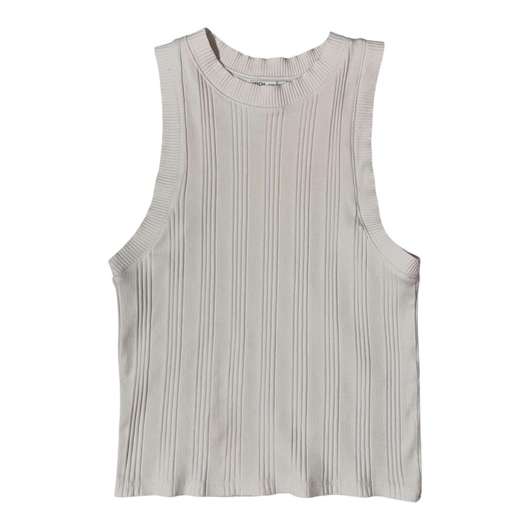 Zara Ribbed Tank Top - Medium (Category: Sleeveless) located in Bacolod City. Submitted by jeeesssssssss (Listing ID 1462612464, Image 1). Description: - Stretchy material for a comfortable fit - Versatile basic for layering or wearing alone .