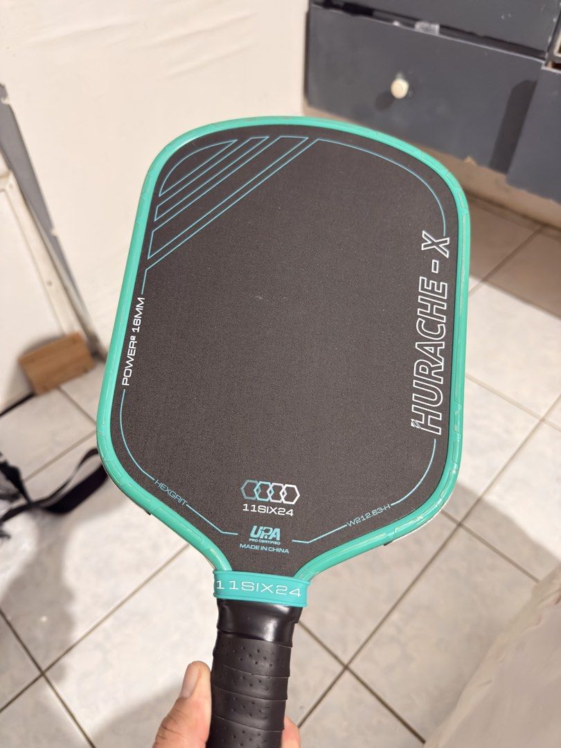 11SIX24 Hurache-X Pickleball Paddle (Category: Racket and Ball Sports) located in Manila. Submitted by jimbetito031105 (Listing ID 1462774304, Image 1). Description: - 11SIX24 Hurache-X Pickleball Paddle - 18mm Power Core - Hexgrit Surface for enhanced spin - W21.2.63.H model - Made in China - Perfect for your next pickleball game! FS 11six24 Hurache X Power 2. Bought Last April,used sparingly. With overgrip and edge guard since Day 1 Condition 9