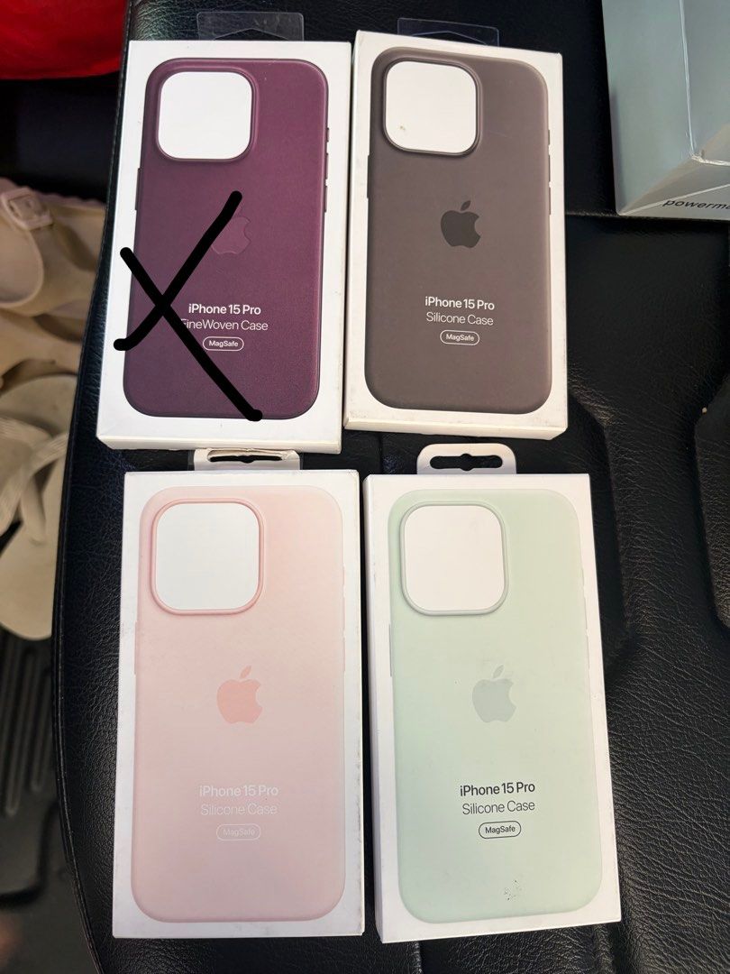 15 pro cases (not max) sealed (Category: Cases & Sleeves) located in Navotas City. Submitted by emcreation (Listing ID 1462489404, Image 1). Description: 📱 iPHONE 15 PRO CASES ✨ Apple Silicone & FineWoven Cases 🔒 Brand new & sealed 🏷️ With Power Mac price tag 💰 ₱800 each 📍 Location: South Caloocan 📩 Comment MINE to claim!.