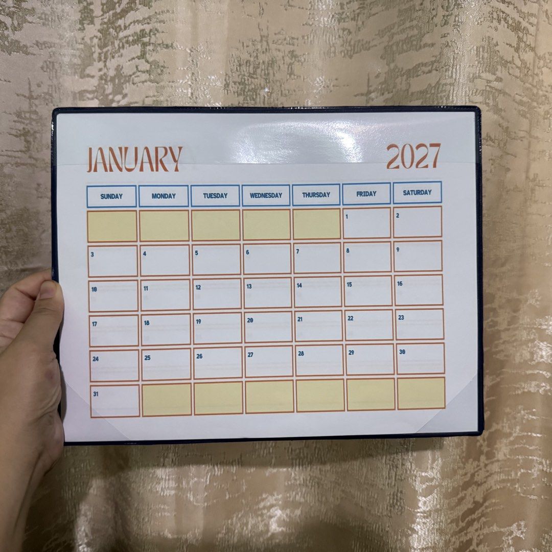 2027 table top calendar with freebies (Category: Other Stationery & Craft) located in Makati City. Submitted by jinger_21 (Listing ID 1461805894, Image 2). Description: Size : short ( 8.5” x 11”) With jacket sleeve Monthly calendar Colored A4 size Php 250 each plus shipping fee Php 230 for 20 calendars or more plus shipping fee Php 200 for 50 calendars and up plus shipping fee Short size Php 230.00 each Php 210.00 each for 20 calendars or more Ph