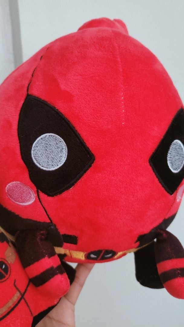 [2] Marvel Deadpool plush toys (Category: Plushies & Soft Toys) located in Taguig. Submitted by adopt.my.plush.ph (Listing ID 1462777214, Image 3). Description: Deadpool plush toys Funko Marvel SuperCute Deadpool Plush, featuring a chibi-style oversized head and printed suit details. Round, ball-shaped design with stubby limbs and distinct rosy pink cheeks *as is, no toy label found.