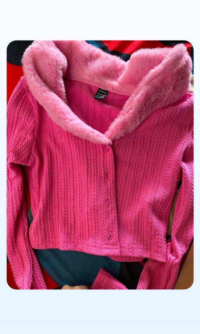 2 Shein pink and leopard top/ long sleeve (Category: Clothes Drying Rack) located in Manila. Submitted by mystic.wisteria (Listing ID 1462803476, Image 2). Description: Used both once only, like new Size is XS and S bundle or each, visit my profile +shipping no return.