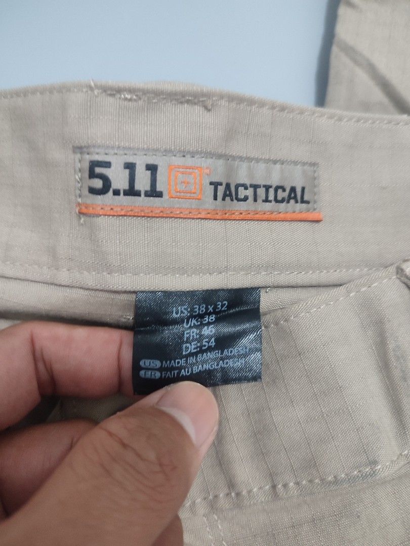 5.11 Tactical Cargo Pants Khaki (Category: Jeans) located in Lipa City. Submitted by gudoys_outdoor16 (Listing ID 1462745731, Image 3). Description: - Brand: 5.11 Tactical - Color: Khaki - Size: 37 to 38 Armpit to armpit - Length 42 - Features: Multiple pockets for ample storage - Ideal for: Outdoor activities, work, or everyday wear 1500 Only.