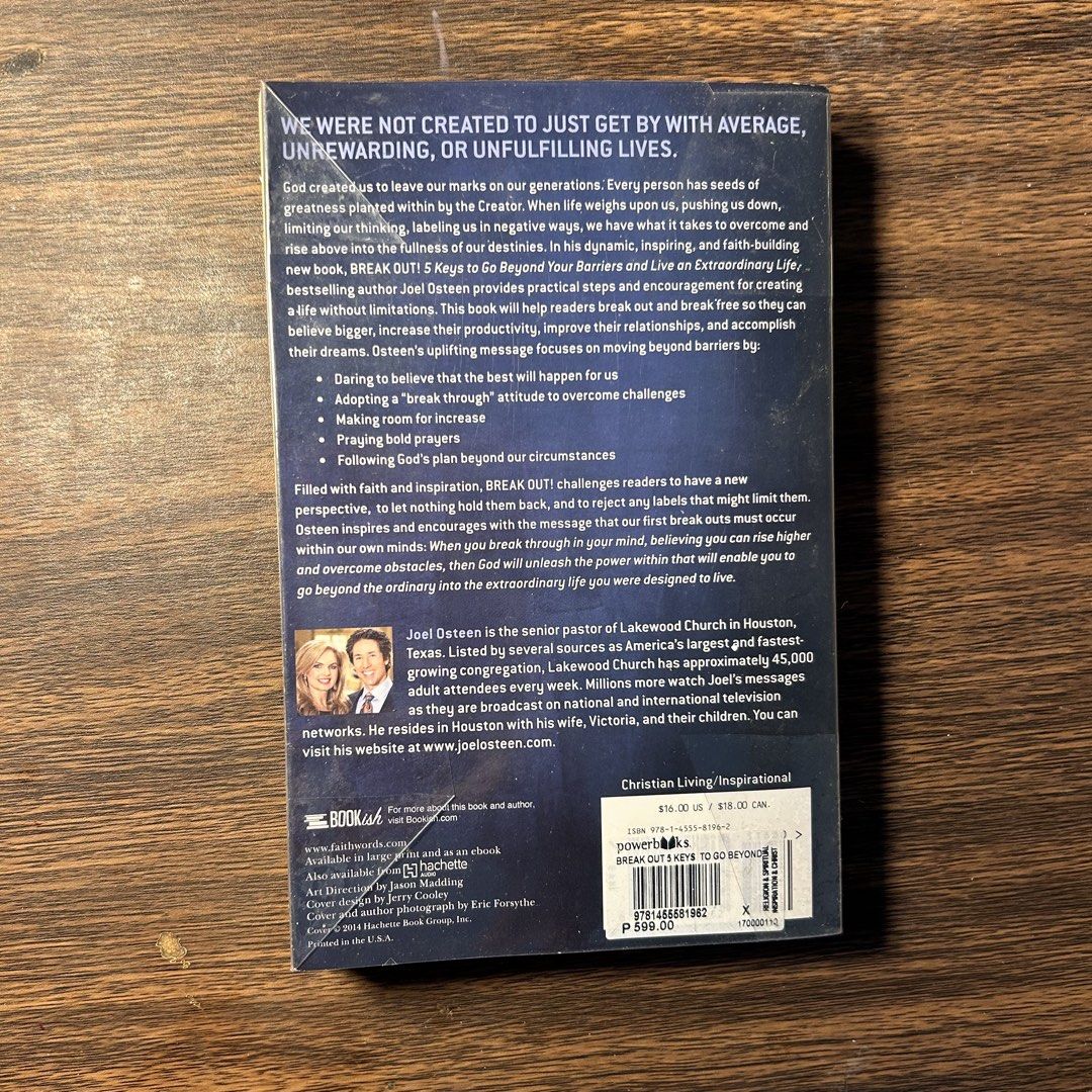 BREAK OUT BOOK JOEL OSTEEN (Category: Textbooks) located in Mandaluyong City. Submitted by declutterbebe (Listing ID 1462717704, Image 2). Description: .