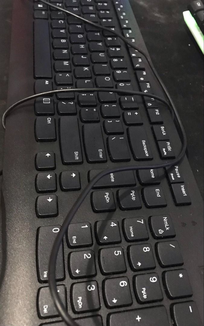 A4Tech Wired Keyboard (Category: Computer Keyboard) located in Marikina City. Submitted by chell.da (Listing ID 1462767823, Image 1). Description: - Standard black wired keyboard - Full layout with numeric keypad - Plug and play for easy setup - Ideal for everyday home or office use.