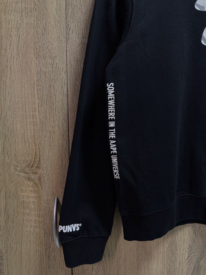 Aape Universe Crewneck Sweatshirt (Category: Coats, Jackets and Outerwear) located in Cavite. Submitted by PRIVATE.Selection (Listing ID 1462775170, Image 3). Description: Aape Universe Crewneck Sweatshirt Size XS-S W 20 L 24 Good as new .