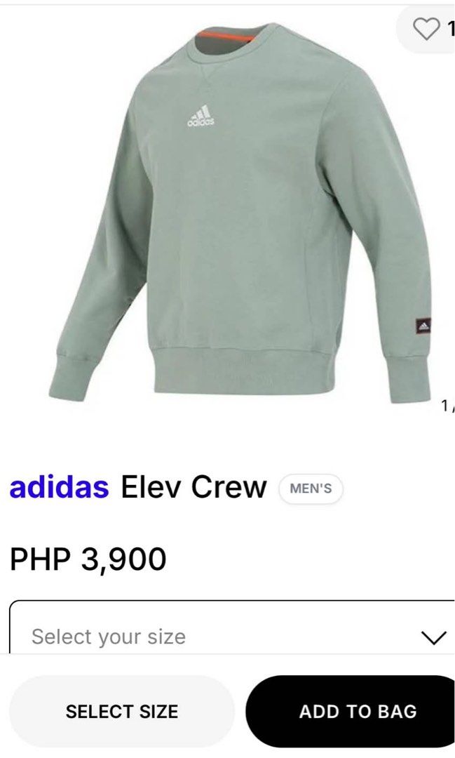 Adidas Elev Crew Size Xl-2XL (Category: Coats, Jackets and Outerwear) located in Baguio. Submitted by sweetlings (Listing ID 1462286026, Image 1). Description: Pit-to-pit: 25" Length: 29" MOP:GCASH 📍BAGUIO CITY.