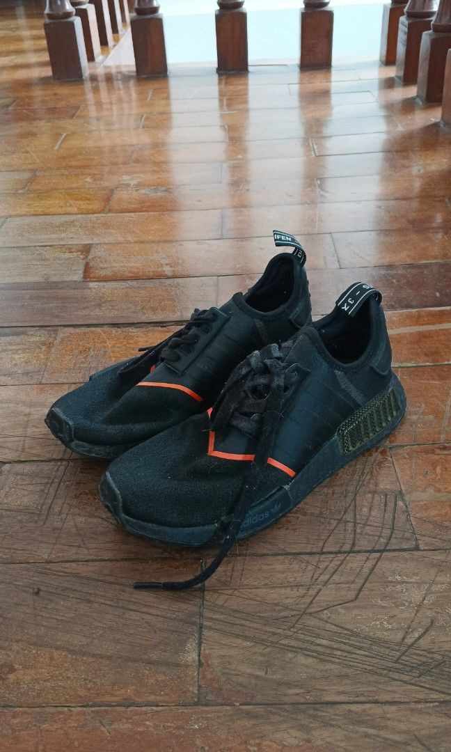 Adidas NMD r1 core black solar (Category: Casual Shoes) located in Alaminos. Submitted by markacopio (Listing ID 1462845418, Image 2). Description: no issue only need wash no box.