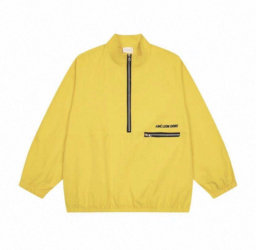 Aime Leon Dore yellow nylon pocket half zip (Category: Coats, Jackets and Outerwear) located in Pasig City. Submitted by paymelikelandlord (Listing ID 1462810482, Image 1). Description: Aime Leon Dore running Half zip jacket Brand new 6500 add shipping Dm us to purchase .