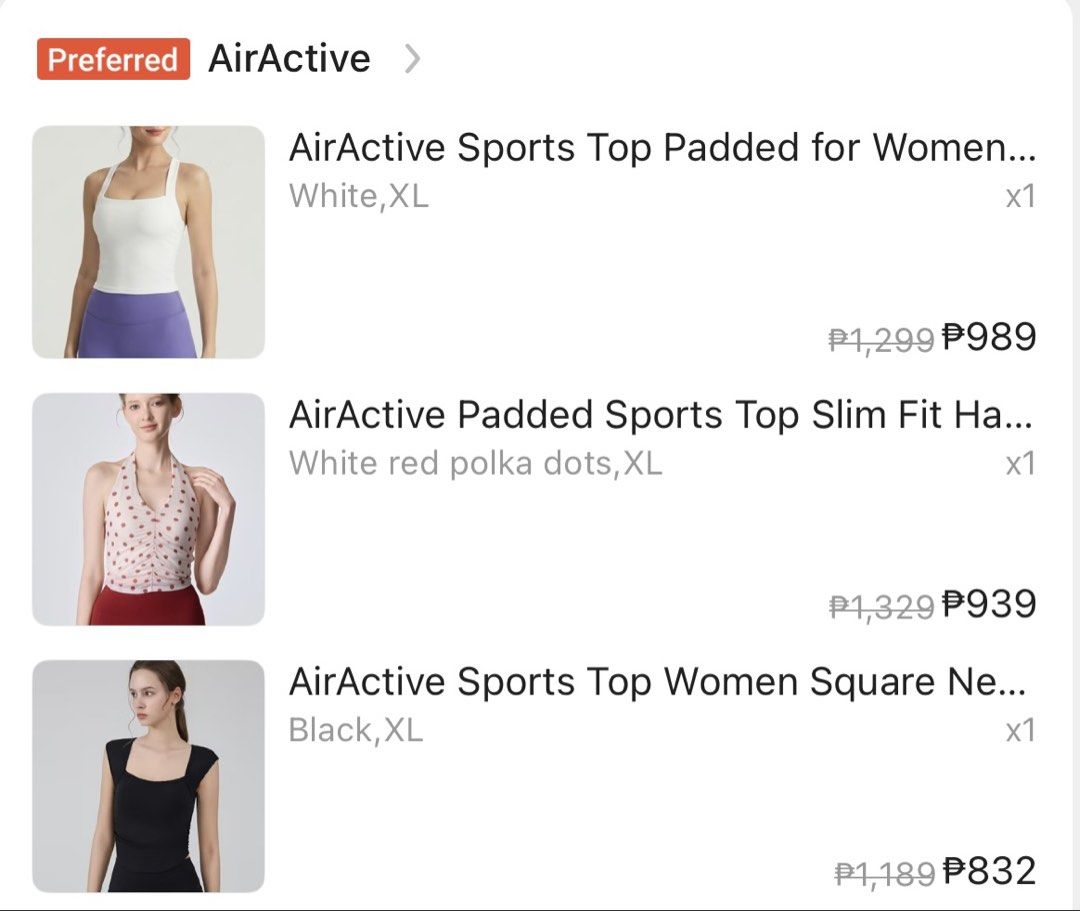 AirActive Halter Polka Dot Workout Top (Category: Activewear) located in Pasig City. Submitted by preloved_pcs (Listing ID 1462736886, Image 3). Description: Super cute workout top that can be worn casually too 😊 RFS: wrong size .