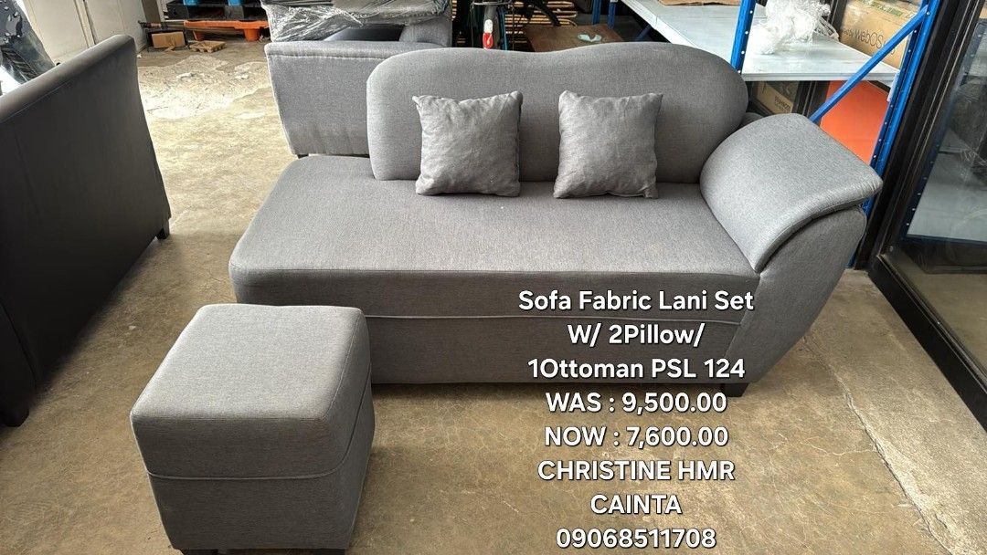 Amaya PSL 92 Fabric 2-Seater Sofa (Category: Sofas) located in Cainta. Submitted by christine07. (Listing ID 1462683377, Image 2). Description: Fabric 2-seater sofa. Amaya PSL 92. Was 10,800.00, now 8,640.00. Contact Christine at 09068511708 for inquiries. Located in Cainta..