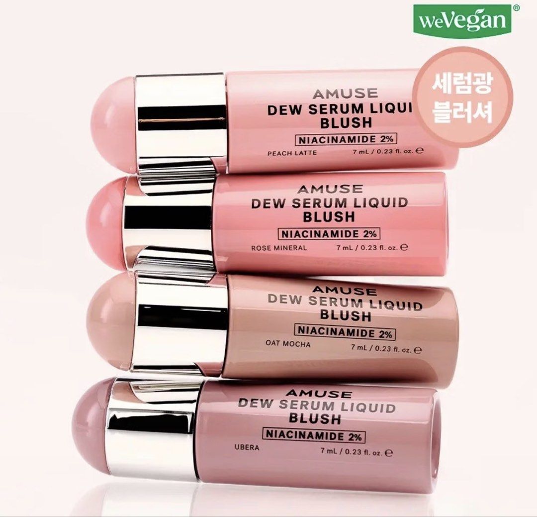 AMUSE Dew Serum Liquid Blush with Niacinamide 2% (Category: Makeup) located in Manila. Submitted by luxuryfinds88 (Listing ID 1462725154, Image 1). Description: - AMUSE Dewy Serum Liquid Blush - Get a natural, healthy glow - Enriched with 2% Niacinamide - rose mineral shade. Cool toned pink - Lightweight and easy to blend formula for a sheer wash of color.