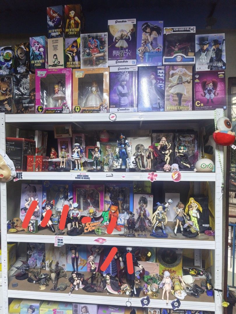 Anime figure sale (Category: Figurines & Statues) located in Rizal. Submitted by dreatanikanik (Listing ID 1462832753, Image 3). Description: Anime figures baka may mabawas pa bago dumating ang bago. Pm nalang sa presyo ang hirap kasi iisa isa. All with redmarks are sold/reserved. Walk-in pwede din po pm lang and i-sked po natin kasi may pasok din sa trabaho. Lower antipolo location. Maps pin: Dre at Anik Anik Lalamove, lbc, jnt door to door..