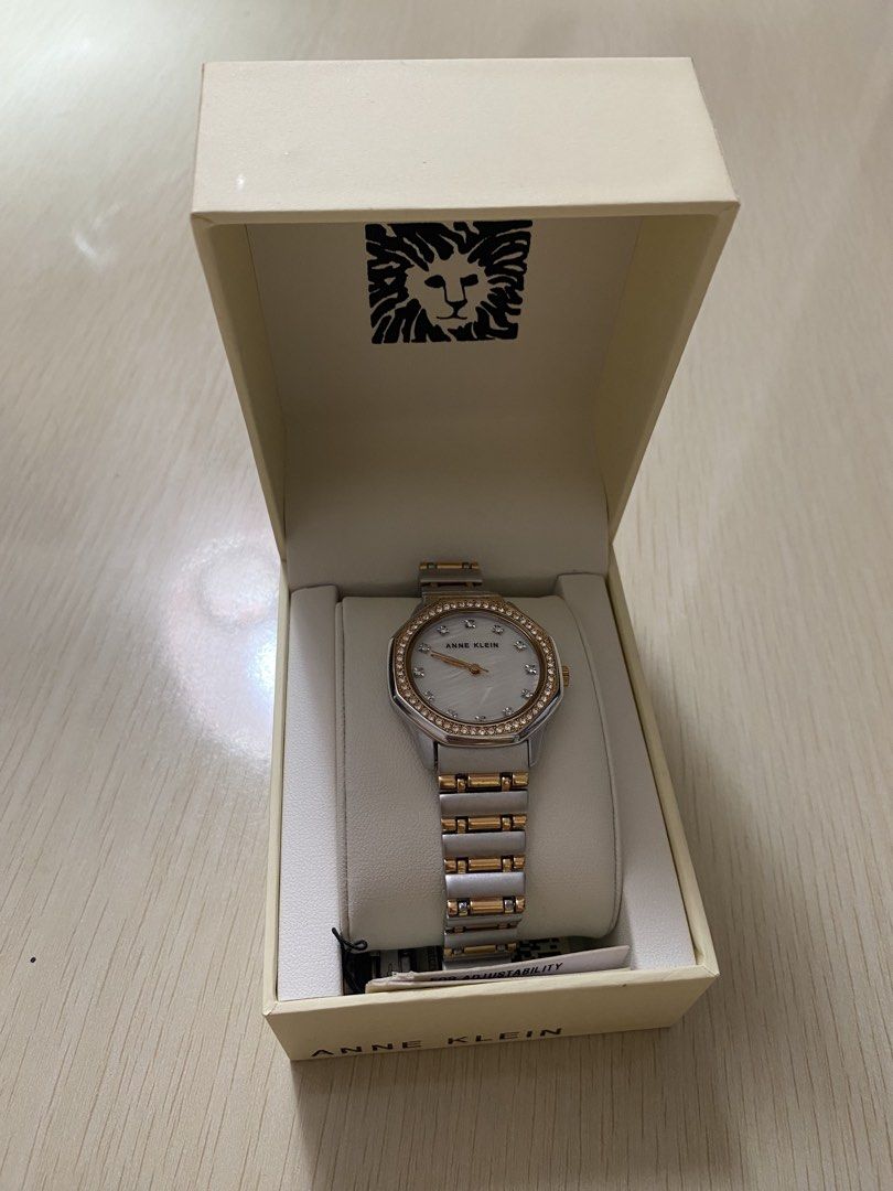 Anne Klein Crystal Octagonal Case Watch (Category: Women's Watches) located in Manila. Submitted by preownedbyprincess (Listing ID 1462690794, Image 2). Description: - Anne Klein Watch - Mother-of-Pearl Dial - Rose Gold & Silver Tone Bracelet - Octagonal Case with Crystal Accents - Includes Original Box - Versatile for dressing up or everyday wear Seller's note: - With active warranty.