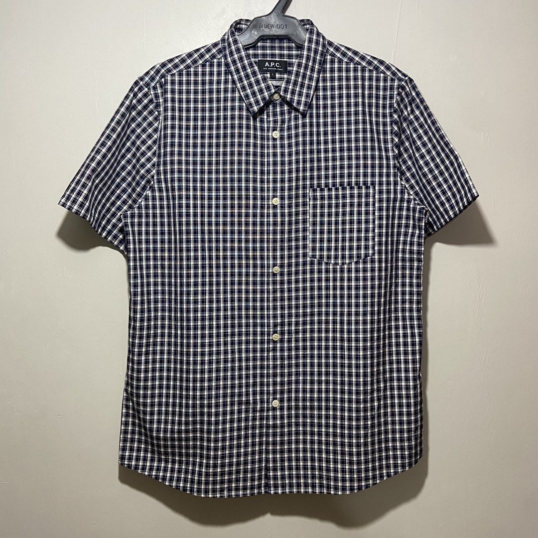 A.P.C Checkered Short sleeve Polo (Category: Tshirts & Polo Shirts ) located in Cebu City. Submitted by kibinilats (Listing ID 1462769671, Image 1). Description: A.P.C Checkered Short sleeve Polo Good as new Size Large 20.5x29 Pm.