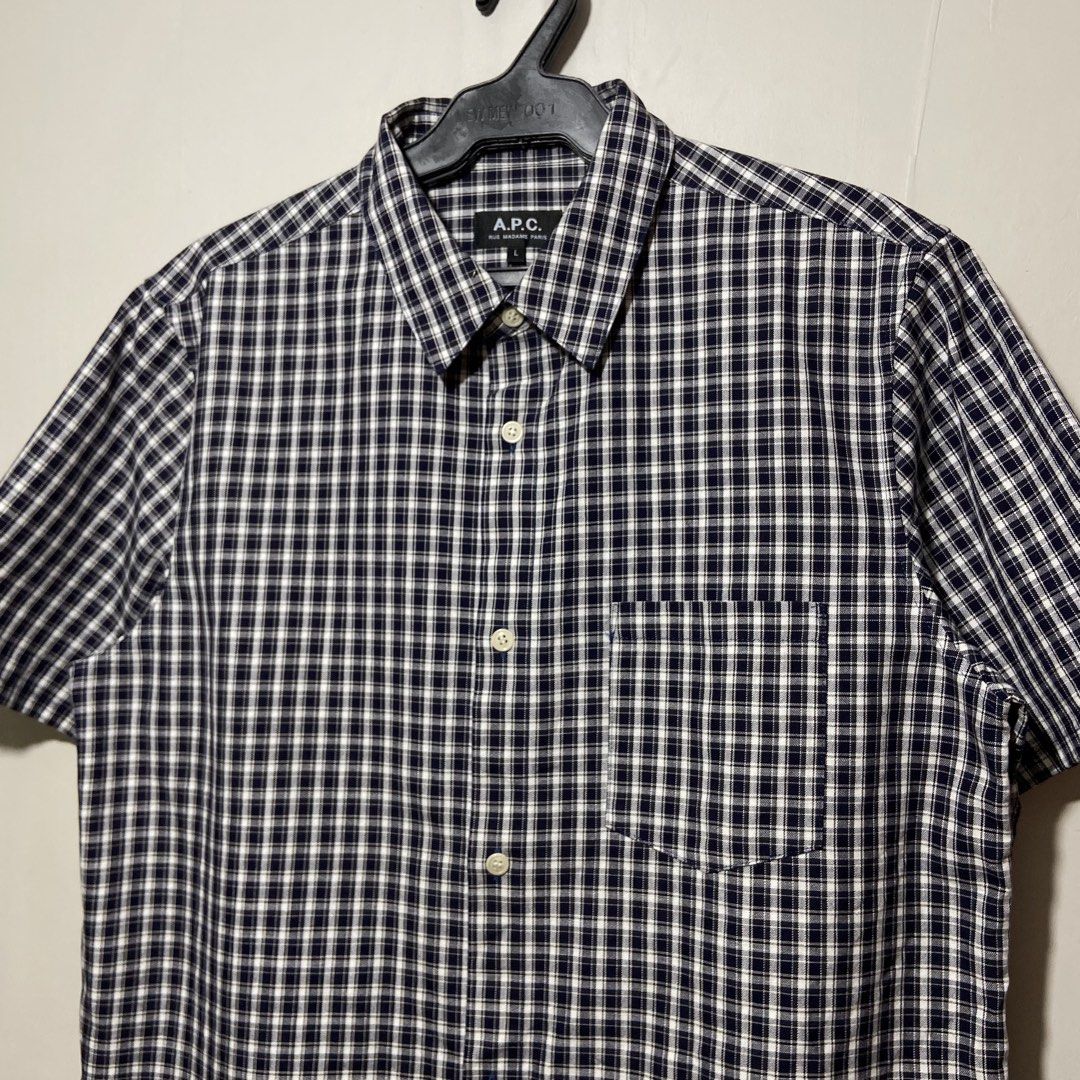A.P.C Checkered Short sleeve Polo (Category: Tshirts & Polo Shirts ) located in Cebu City. Submitted by kibinilats (Listing ID 1462769671, Image 2). Description: A.P.C Checkered Short sleeve Polo Good as new Size Large 20.5x29 Pm.