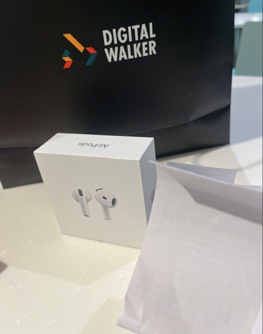 Apple AirPods 4 4th Gen Generation (not anc) (Category: Earphones) located in Makati City. Submitted by cidacara (Listing ID 1462722916, Image 1). Description: Bought brand new from digital walker and literally tried on ONCE in the mall just to try it on and confirm it works and fill out the store’s waiver that the product isnt defective RFS: i found my lost pair right after buying this i can show you the serial numbers match with the receipt if 