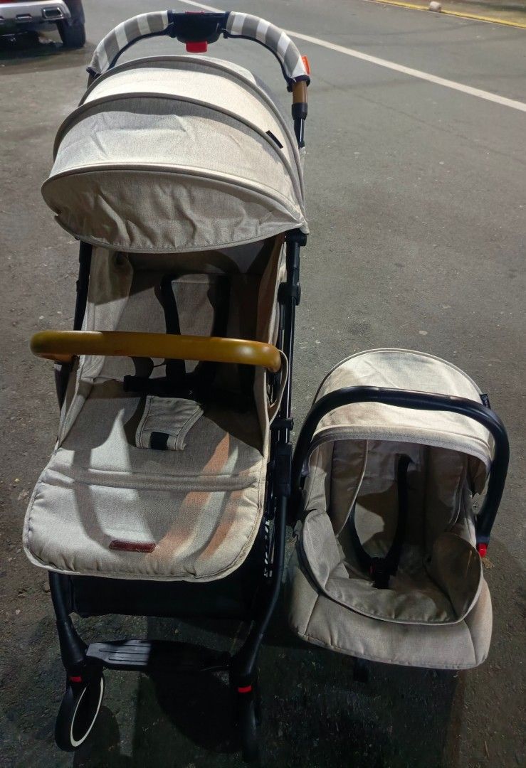Apruva Trek Stroller and Carseat (Category: Strollers) located in Manila. Submitted by babystuffshop (Listing ID 1462826626, Image 1). Description: ✨Apruva Trek Stroller and Carseat✨ Cabin approved ✈️✈️ Ganda pa nitoooo🥰 ACTUAL PIC POSTED 10/10 color rate 🤍Travel Friendly 🤍Luggage type 🤍Nahihiga nauupo 🤍Newborn up to toddler 🤍5-point safety harness 🤍Easy to fold 🤍Wheels are smooth to manuever Pls. Check my wall for recent transactions and