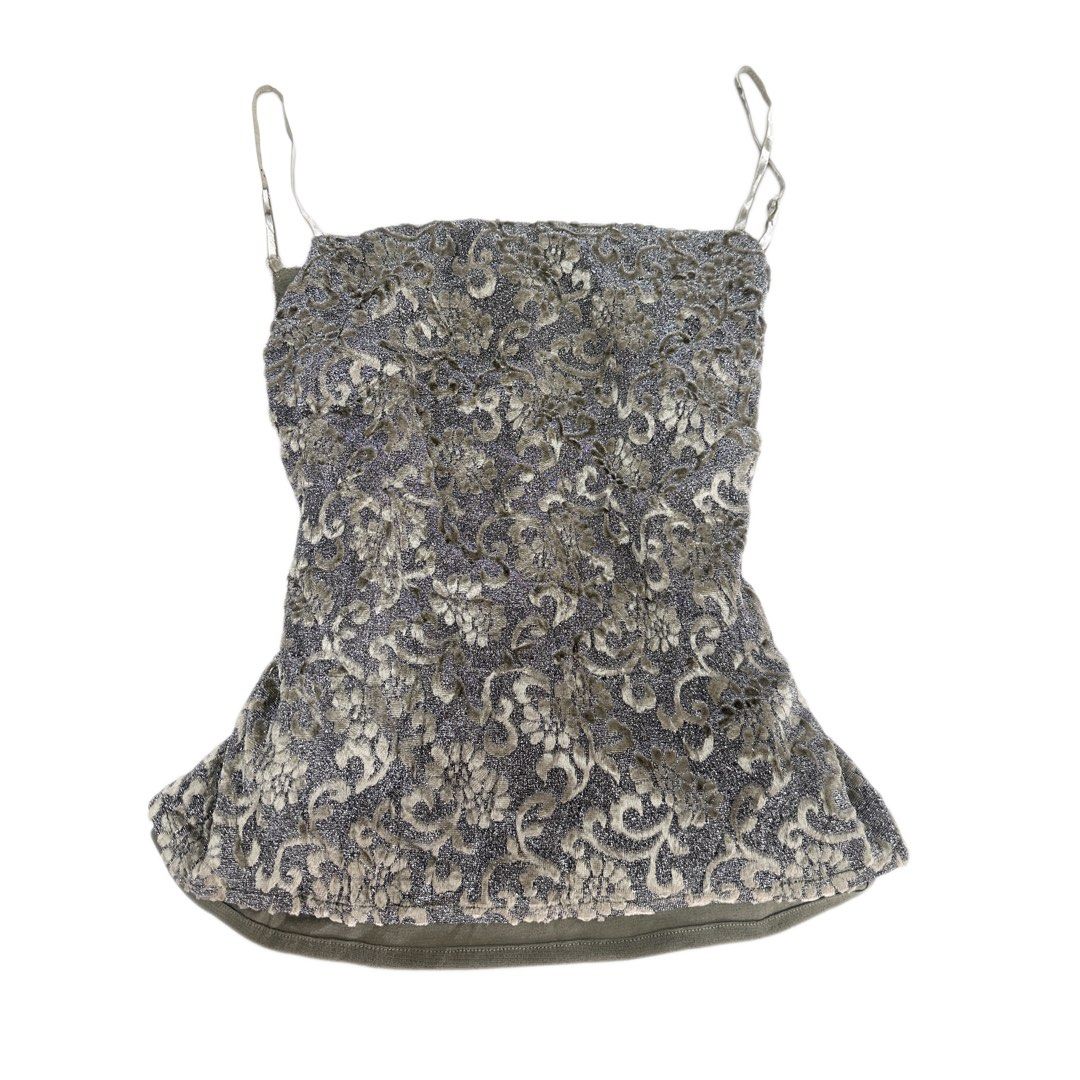 Army green floral suede cami top (Category: Sleeveless) located in Talisay. Submitted by kjujucloset (Listing ID 1462686352, Image 1). Description: No issue S-M.
